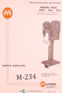 Milford Rivet 305, 310, 313, Riveter Parts Lists Manual Year (1987)